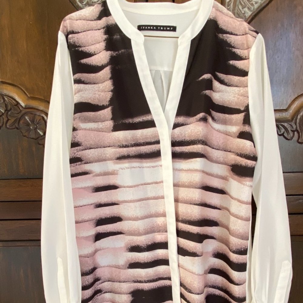 Ivanka Trump Satin Popover Blouse